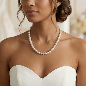 14 Karat Gold Knotted 6-6.5mm Near Round Cultured Freshwater Pearl Necklace