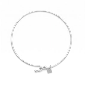 Wire Bangle with Bead Ends