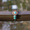 7.5" Reconstituted Turquoise and Coral Sunburst Toggle Bracelet