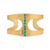 14 Karat Gold Plated Hammered Turquoise Cuff Bracelet