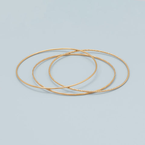 14/20 Gold Filled Diamond Cut Sparkle Wire Bangle Bracelet