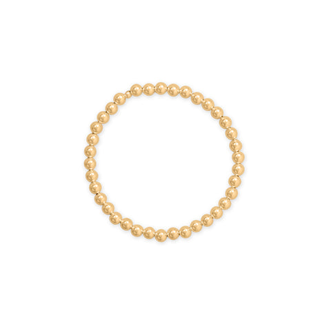 7" 5mm 14/20 Gold Filled Bead Stretch Bracelet