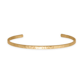14 Karat Gold Plated Hammered Cuff Bracelet