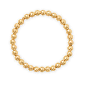 7" 6mm 14/20 Gold Filled Bead Stretch Bracelet