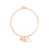 14 Karat Gold Plated Wire Hook Bangle with Bead Ends