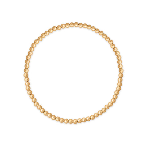 7" 3mm 14/20 Gold Filled Bead Stretch Bracelet