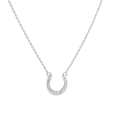 16" CZ Horseshoe Necklace