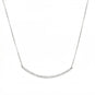 18" + 2" Rhodium Plated Curved CZ Bar Necklace