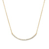 18" + 2" 14 Karat Gold Plated Curved CZ Bar Necklace
