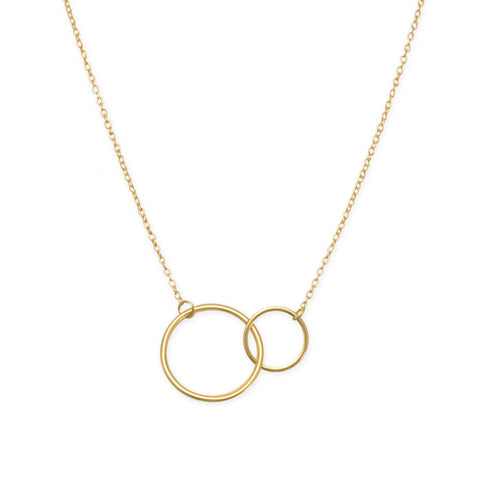 16" + 2" 14 Karat Gold Plated Circle Link Necklace
