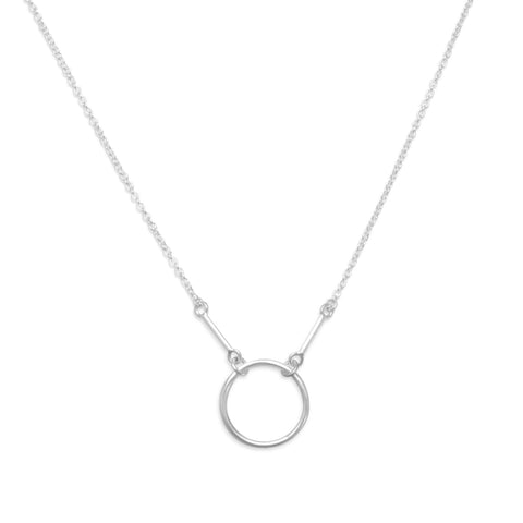 Polished Circle and Bar Drop Necklace
