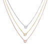 Graduated Tri Tone Necklace with CZs