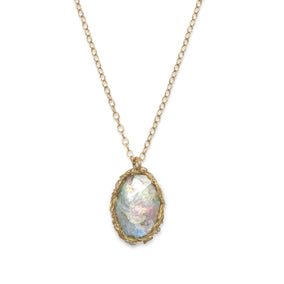 14/20 Gold Filled Woven Ancient Roman Glass Necklace