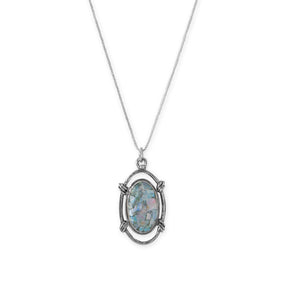 Oxidized Rope Design Ancient Roman Glass Necklace