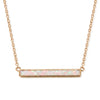 14 Karat Gold Plated Synthetic White Opal Bar Necklace
