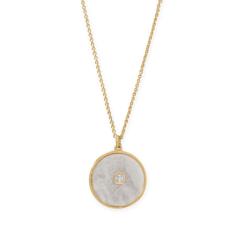 20" + 2" A Day to Night Delight! Mother of Pearl and Black Onyx Reversible Necklace