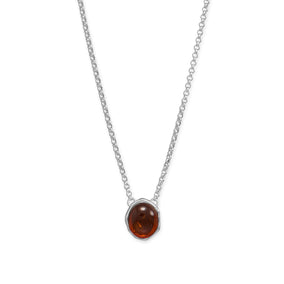 18" + 2" Hammered Edge Oval Baltic Amber Necklace