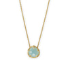 16" + 2" 14 Karat Gold Plated Pear Chalcedony Necklace
