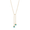 14 Karat Gold Plated Aqua Chalcedony Lariat Necklace