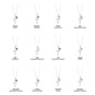 16" Birthstone and Ornate Cross Charm Necklace (All Months)