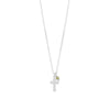 16" Birthstone and Small Ornate Cross Charm Necklace