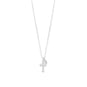 16" Birthstone and Ornate Cross Charm Necklace (All Months)