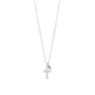 16" Birthstone and Ornate Cross Charm Necklace (All Months)