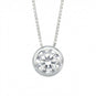 7mm Bezel Set CZ Floating Slide Necklace