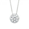 7mm Bezel Set CZ Floating Slide Necklace