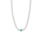 18" Cultured Freshwater Pearl and Turquoise Necklace