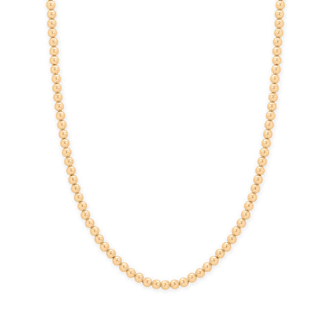 16" + 2" 4mm 14/20 Gold Filled Bead Necklace
