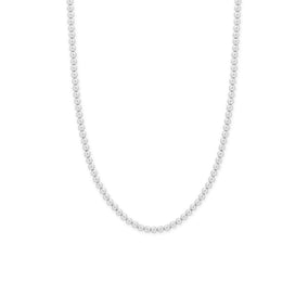 16" + 2" 4mm Silver Bead Necklace