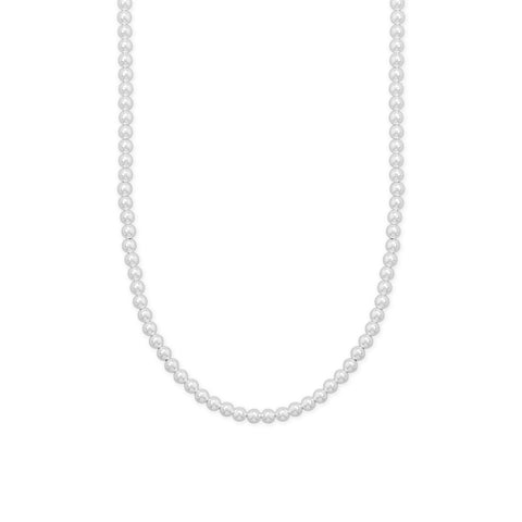 16" + 2" 5mm Silver Bead Necklace