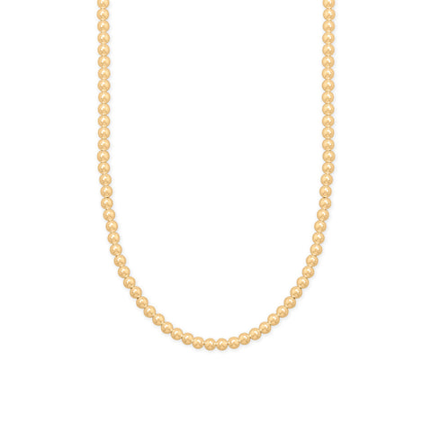 16" + 2" 5mm 14/20 Gold Filled Bead Necklace
