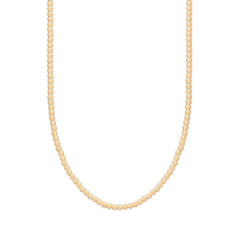 16" + 2" 3mm 14/20 Gold Filled Bead Necklace
