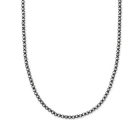 16" + 2" 3mm Oxidized Bead Necklace