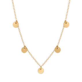 16" + 2" 14/20 Gold Filled Multi Disc Charm Necklace
