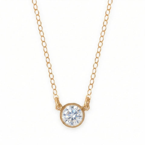 16" + 2" 14/20 Gold Filled 6mm CZ Necklace