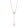 16" + 2" 14/20 Gold Filled CZ and Pearl Y Drop Necklace