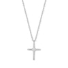 16" + 2" Rhodium Plated Lab Grown Diamond Cross Necklace