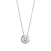 16" + 2" Rhodium Plated Floating 6mm Lab Grown Diamond Slide Necklace