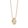 16" + 2" 14 Karat Gold Plated Pear Lab Grown Diamond Necklace