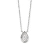 16" + 2" Rhodium Plated Pear Lab Grown Diamond Necklace