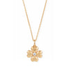 16" + 2" 14 Karat Gold Plated Lucky Clover Lab Grown Diamond Necklace