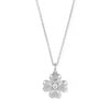 16" + 2" Rhodium Plated Lucky Clover Lab Grown Diamond Necklace