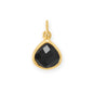 14 Karat Gold Plated Pear Black Onyx Charm