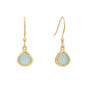 14 Karat Gold Plated Pear Aqua Chalcedony Charm