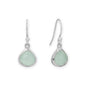 Rhodium Plated Pear Aqua Chalcedony Charm