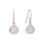 Rhodium Plated Pear Rose Quartz Charm