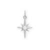 Dainty Rhodium Plated CZ Northern Star Charm